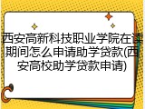 西安高新科技职业学院在读期间怎么申请助学贷款(西安高校助学贷款申请)