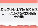 罗定职业技术学院有没有院士，大概多少(罗定职院院士数量)