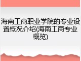 海南工商职业学院的专业设置概况介绍(海南工商专业概览)