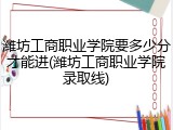潍坊工商职业学院要多少分才能进(潍坊工商职业学院录取线)