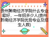 贵州黔南经济学院什么专业最好，一年招多少人(贵州黔南经济学院优势专业及招生人数)