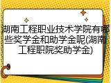 湖南工程职业技术学院有哪些奖学金和助学金呢(湖南工程职院奖助学金)