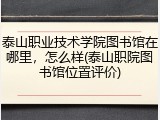 泰山职业技术学院图书馆在哪里，怎么样(泰山职院图书馆位置评价)
