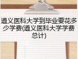 遵义医科大学到毕业要花多少学费(遵义医科大学学费总计)
