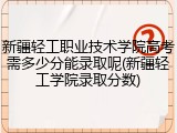 新疆轻工职业技术学院高考需多少分能录取呢(新疆轻工学院录取分数)