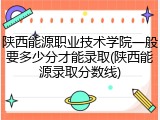 陕西能源职业技术学院一般要多少分才能录取(陕西能源录取分数线)