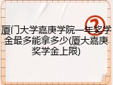厦门大学嘉庚学院一年奖学金最多能拿多少(厦大嘉庚奖学金上限)