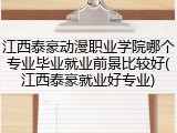 江西泰豪动漫职业学院哪个专业毕业就业前景比较好(江西泰豪就业好专业)