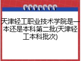 天津轻工职业技术学院是一本还是本科第二批(天津轻工本科批次)