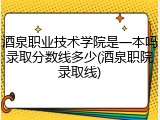 酒泉职业技术学院是一本吗录取分数线多少(酒泉职院录取线)