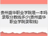 贵州盛华职业学院是一本吗录取分数线多少(贵州盛华职业学院录取线)
