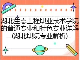 湖北生态工程职业技术学院的普通专业和特色专业详解(湖北职院专业解析)