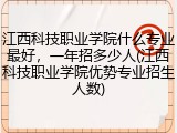 江西科技职业学院什么专业最好，一年招多少人(江西科技职业学院优势专业招生人数)