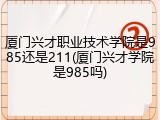 厦门兴才职业技术学院是985还是211(厦门兴才学院是985吗)