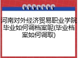 河南对外经济贸易职业学院毕业如何调档案呢(毕业档案如何调取)