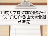 山东大学有没有就业指导中心，详细介绍(山大就业指导详情)