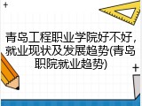 青岛工程职业学院好不好，就业现状及发展趋势(青岛职院就业趋势)