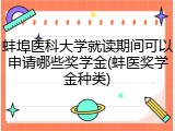 蚌埠医科大学就读期间可以申请哪些奖学金(蚌医奖学金种类)