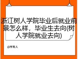 浙江树人学院毕业后就业前景怎么样，毕业生去向(树人学院就业去向)