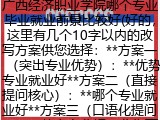广西经济职业学院哪个专业毕业就业前景比较好