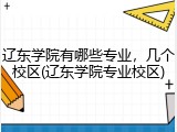 辽东学院有哪些专业，几个校区(辽东学院专业校区)