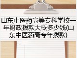 山东中医药高等专科学校一年财政拨款大概多少钱(山东中医药高专年拨款)