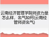 云南经济管理学院师资力量怎么样，名气如何(云南经管师资名气)