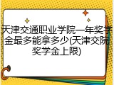 天津交通职业学院一年奖学金最多能拿多少(天津交院奖学金上限)