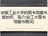 安徽工业大学的图书馆藏书量如何，简介(安工大图书馆藏书概况)