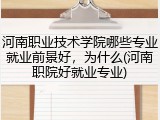 河南职业技术学院哪些专业就业前景好，为什么(河南职院好就业专业)