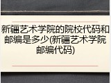 新疆艺术学院的院校代码和邮编是多少(新疆艺术学院邮编代码)
