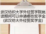 武汉纺织大学外经贸学院就读期间可以申请哪些奖学金(武汉纺大外经贸奖学金)