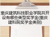 重庆建筑科技职业学院共开设有哪些类型奖学金(重庆建科院奖学金类别)