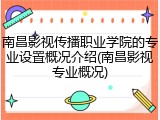 南昌影视传播职业学院的专业设置概况介绍(南昌影视专业概况)