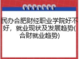 民办合肥财经职业学院好不好，就业现状及发展趋势(合财就业趋势)
