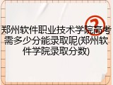 郑州软件职业技术学院高考需多少分能录取呢(郑州软件学院录取分数)
