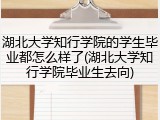 湖北大学知行学院的学生毕业都怎么样了(湖北大学知行学院毕业生去向)