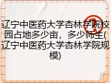 辽宁中医药大学杏林学院校园占地多少亩，多少师生(辽宁中医药大学杏林学院规模)