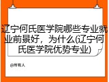 辽宁何氏医学院哪些专业就业前景好，为什么(辽宁何氏医学院优势专业)