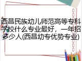 西昌民族幼儿师范高等专科学校什么专业最好，一年招多少人(西昌幼专优势专业)