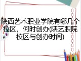 陕西艺术职业学院有哪几个校区，何时创办(陕艺职院校区与创办时间)