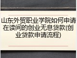 山东外贸职业学院如何申请在读间的创业无息贷款(创业贷款申请流程)