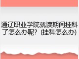 通辽职业学院就读期间挂科了怎么办呢？(挂科怎么办)