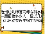 沧州幼儿师范高等专科学校一届招收多少人，最近几年(沧州幼专近年招生规模)