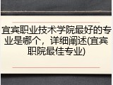宜宾职业技术学院最好的专业是哪个，详细阐述(宜宾职院最佳专业)