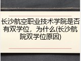 长沙航空职业技术学院是否有双学位，为什么(长沙航院双学位原因)