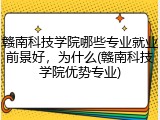 赣南科技学院哪些专业就业前景好，为什么(赣南科技学院优势专业)