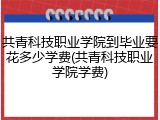 共青科技职业学院到毕业要花多少学费(共青科技职业学院学费)