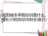 沈阳城市学院校训是什么，校长介绍(校训与校长简介)