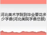 河北美术学院到毕业要花多少学费(河北美院学费总额)